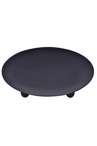 OEM Suport Metalic Negru Rotund pentru Lumanare 15cm