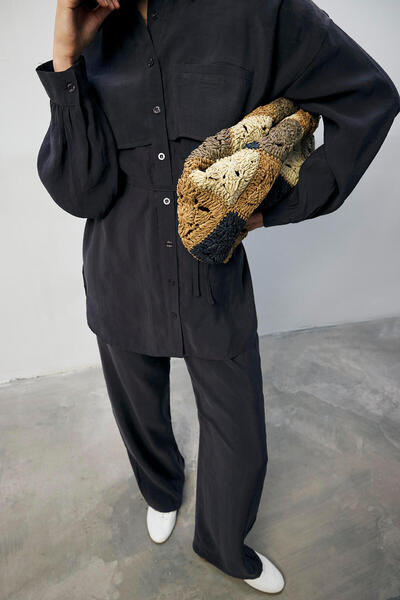 Touché Privé Pocketed Viscosin Shirt Pants Set