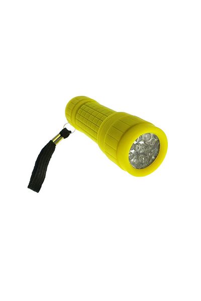 OEM Flashlight with 9 LEDs, Lamex 72826, with anti-slip grip, 100x30mm, 3xAAA, yellow