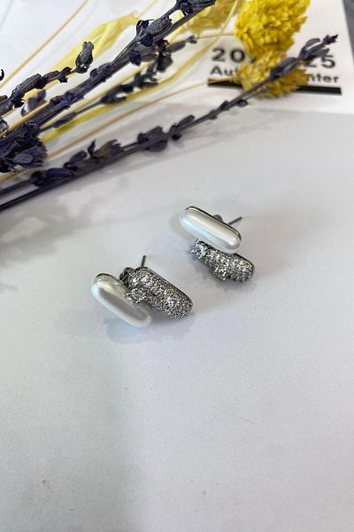 İthal 1552 Imported Oval Earrings