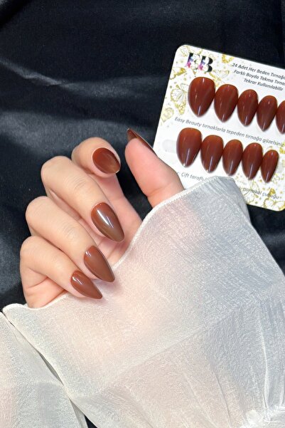Easy Beauty Kısa Badem 24 Adet Takma Tırnak Seti W1613