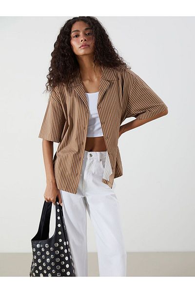 LC Waikiki Xside Striped Oversize Women's Shirt