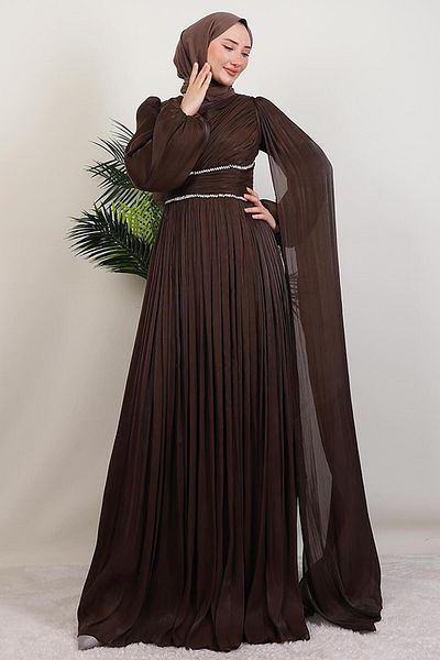 GİYZAMİLA Paris Evening Dress Bitter Brown