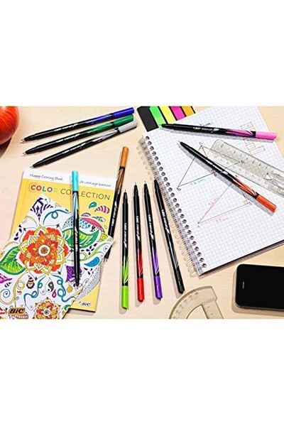 Mena Rise Şirinshop Intensity Fine Liner Fine Tip Black Felt Tip Pen 12'Li Box, 0.4 mm Thin Thickness