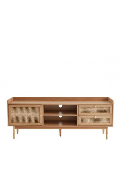 WoodenDecoration01 Solé Rattan TV Ünitesi Masif Ahşap