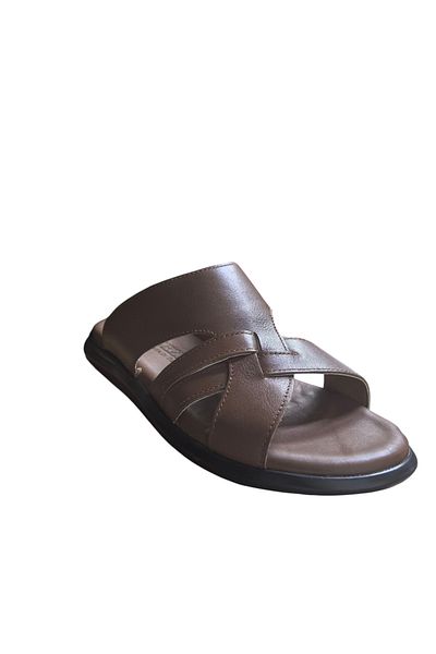 Gezici Konay T124 Orthopedic Genuine Leather Men's Slippers