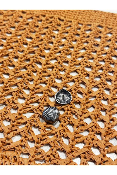 balım hobi evi Seashell Model Patterned Design Black Color Metal Blazer Button Accessory Large Size 24 mm 1 Piece