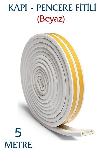 woodretro Door Window Rubber Insulation Tape / Waxed White 5X2= 10 Meters