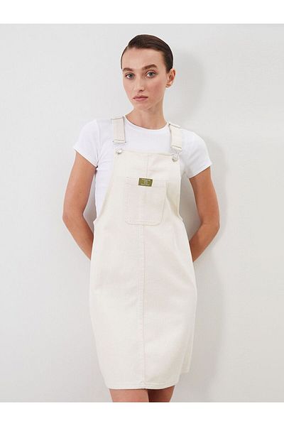 LC Waikiki Γυναικείο τζιν φόρεμα LCW Comfort με τετράγωνο γιακά