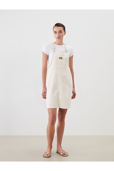 LC Waikiki Γυναικείο τζιν φόρεμα LCW Comfort με τετράγωνο γιακά