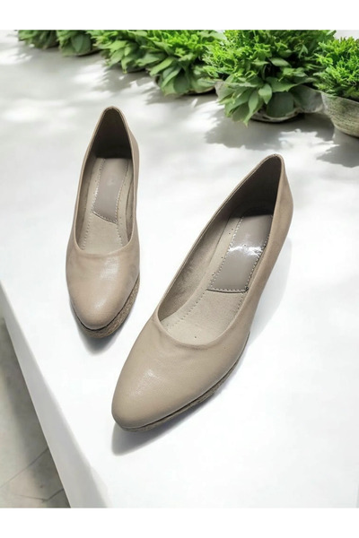 GokceKundura06 Women's Daily Bucket Model Faux Leather Shoes 7 cm