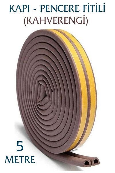 woodretro Door Window Rubber Insulation Tape / Waxed Brown 5X2= 10 Meters