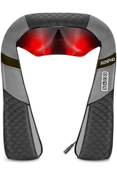 RENPHO Back Neck Massager with Heat, Shiatsu Shoulder Massager with Electric Deep Tissue Kneading Ma