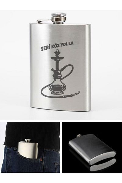 Deco Elit Series Fire Yolla Themed 9 oz Stainless Steel Pocket Flask 266 ml Drink Pocket Flask