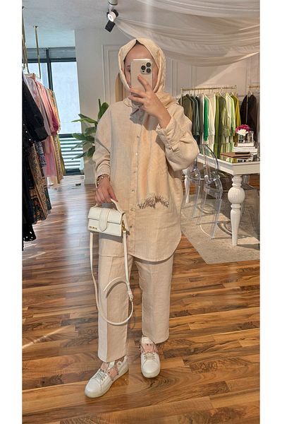Rukayyel Linen Set - Powder