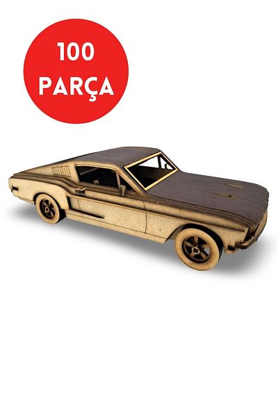 ALGWOOD 100 Pieces 1968 Ford Classic Car Wooden Model - 3D Wooden Classic Car Model
