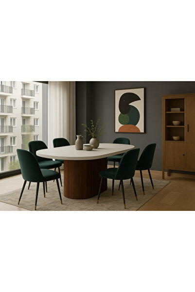 OlcayAksesuar Dolunay 180x90x75cm (36MM KALIN KENARLI) Oval Beyaz Sütunlu Yem...