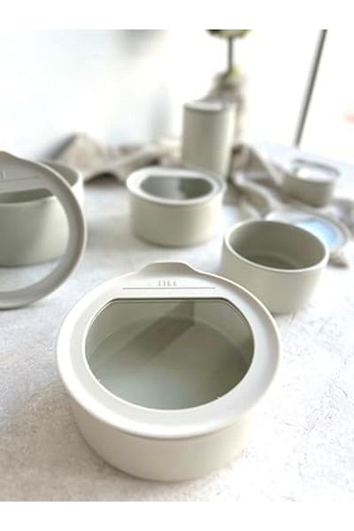Mena Rise Şirinshop Fi̇ka One Ceramic Storage Container Ice White 420 ml D- D-Neone042-01 1108107