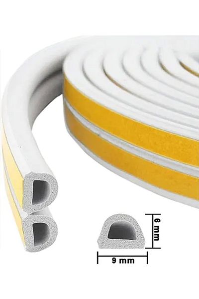 woodretro Door Window Rubber Insulation Tape / Waxed White 5X2= 10 Meters