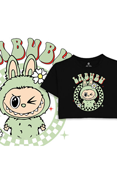 EZ Design Labubu Printed Kids Crop Tshirt