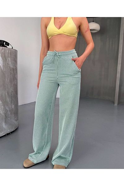 Velista Women's Striped High Waist Wide Leg Casual Pants