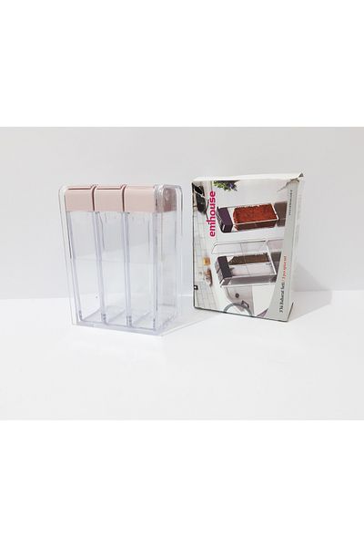 renkli çiçekler 3-Piece Spice Set 3-Piece Transparent Spice Rack