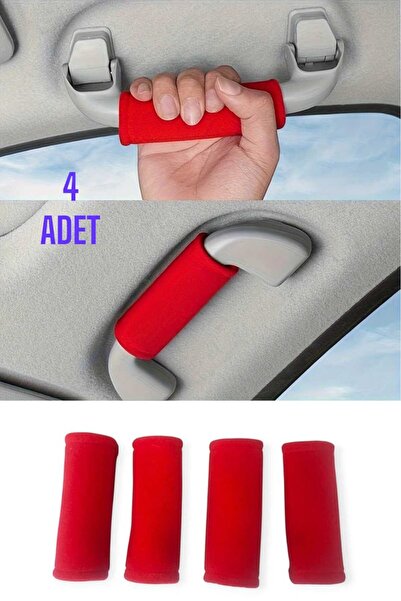 KYLE XM Red 4Pcs In-Car Grab Handle Cover Stylish Design Auto Accessory with ...