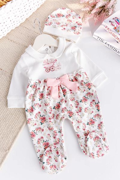 Babymod Flower Printed Baby Collar 100% Cotton Baby Girl Romper