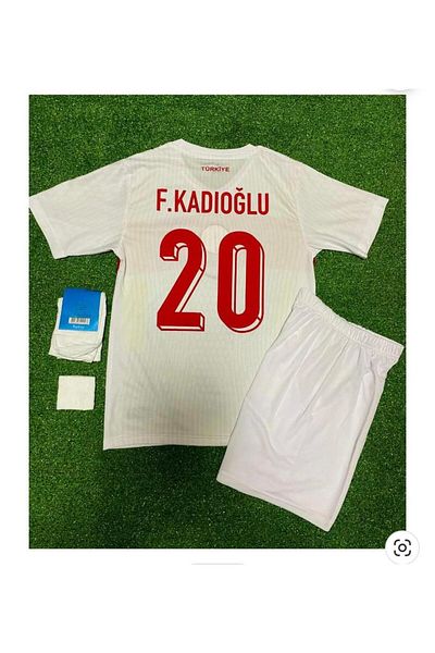 BARBITOS Turkey National Team Euro 2024 F.E.R.D.I K.A.D.I.O.G.L.U Kids Away Jersey Set of 4 -Sm11