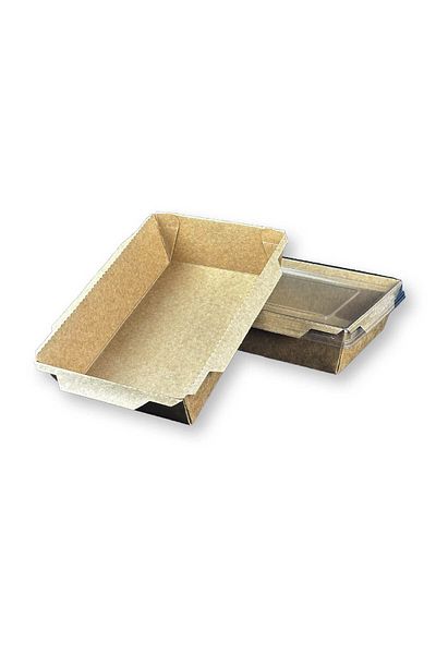Home Kraft Food Container Lunch Box with Lid 750ml 100 Pieces