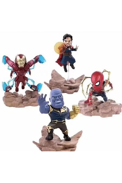 AVENGERS Anime Movie Spider-Man Fight Big Head Cute Figure Statue Toy Gift
