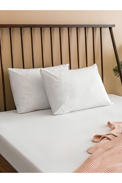 LC Waikiki Nevavm Flower Embroidered Cotton Pillowcase Set of 2 50X70 cm