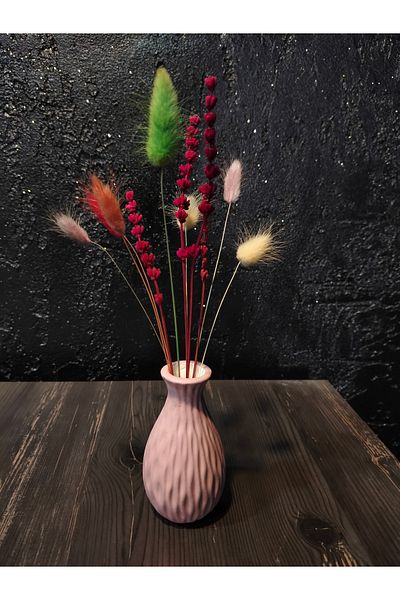 ÇINARASYADAHOME Minimalist Bohemian Style Nordic Decorative Patterned Stylish Vase Object 11 cm