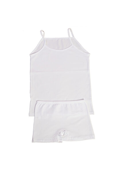 Pi Giyim 6-компонентен комплект бели момичешки спортни боксерки - удобни и св...