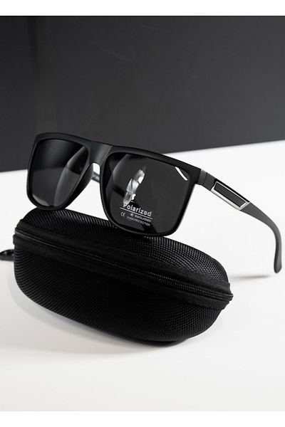 PARUNIV Men's Sunglasses, Polarized UV400, Matte Black