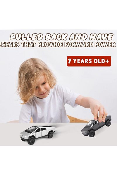 Generic Tesla Cyber Truck Diecast Metal Model Toy Car, Pull Back, Suitable for Children and Adults