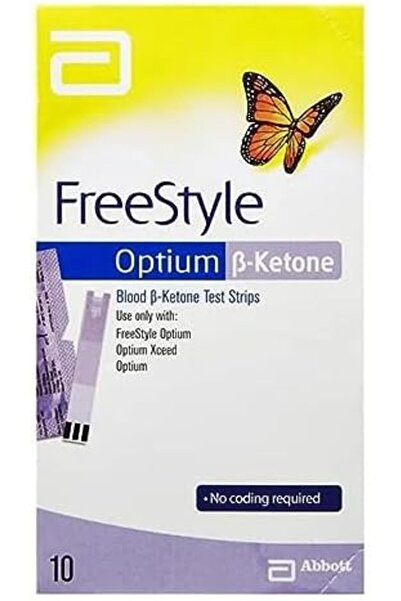Freestyle Optium Ketone Test Strips, 10 Count Pack