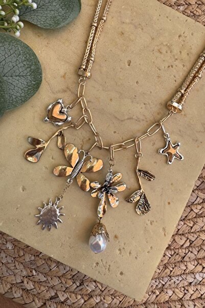 My Joyas Design قلادة ZR موديل Kelebek، قلادة شمسية متدلية 50 سم