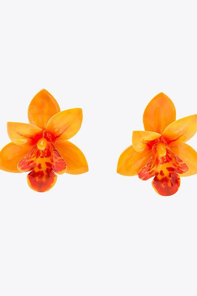 My Joyas Design Zr Model Orange Moire Lotus Earrings