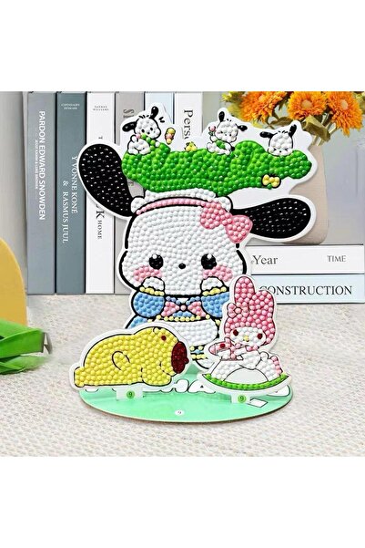 Genel Markalar Sanrio Pochacco MyMelody Standlı 3'lü Elmas Boyama Seti