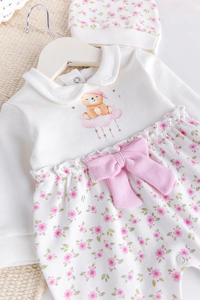 Babymod Flower Printed Baby Collar 100% Cotton Baby Girl Romper