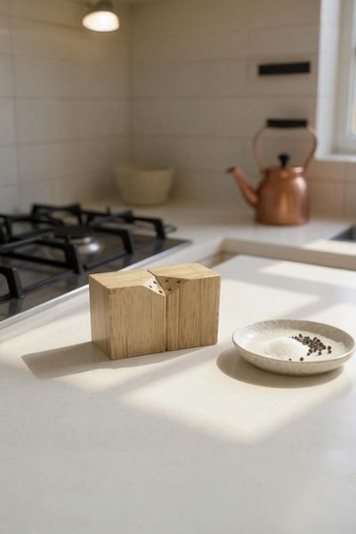 UCR HOME Bamboo Corner Magnetic Twin Wooden Salt and Pepper Shaker Spice Rack Pepper Shaker 5X7