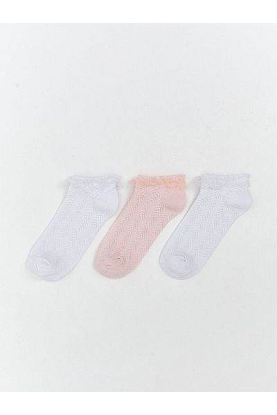 LC Waikiki New Season Lace Detailed Girl's Booties Socks 3-Piece