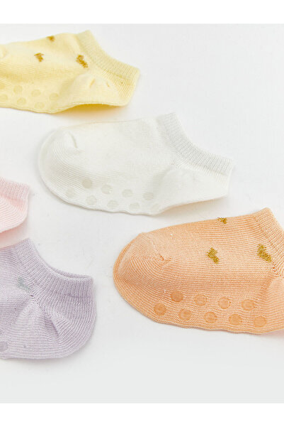 LC Waikiki Baskılı Kız Bebek Patik Çorap 5'li