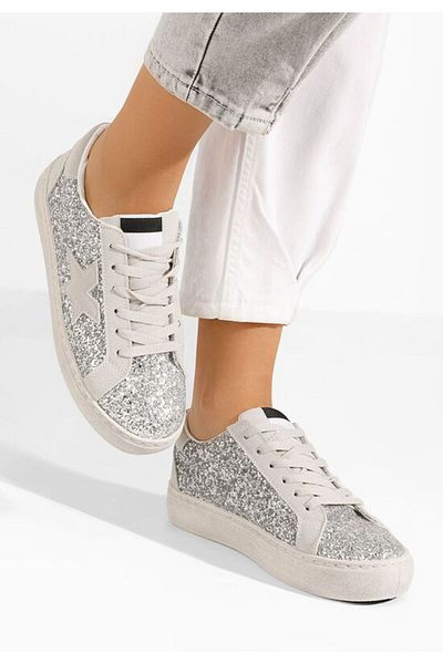B T Shoes Sneakers dama Vayne argintii
