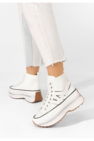 B T Shoes Sneakers cu platformă Kathie V2 albi