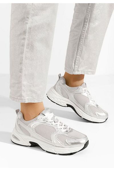 B T Shoes Tenisi dama Shailee V4 argintii
