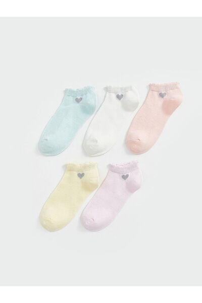 LC Waikiki New Season Patterned Girl's Booties Socks 5-Piece