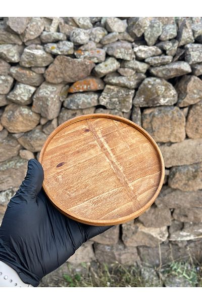 HBSİ Natural Hornbeam Tree Presentation Oil Pot Stand / Presentation Plate / Breakfast / Snack Bowl