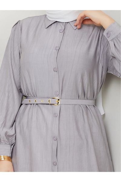 Gc.Butiq Women's Belted Front Buttoned Strawberry Tunic - Shirt